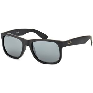 Ray-Ban Zonnebril  Justin 4165 622/6G Rubber Zwart Grijze Spiegel 51mm | Sunglasses