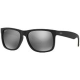 Ray-Ban Justin Rb4165 622/6G 55 - vierkant zonnebrillen, mannen, zwart, spiegelend