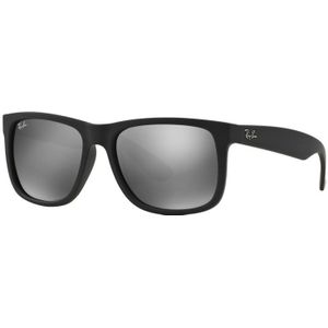Ray-Ban Zonnebril  Justin 4165 622/6G Rubber Zwart Grijze Spiegel | Sunglasses
