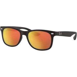 Ray-Ban Junior New Wayfarer Rj9052S 100S6Q - vierkant zonnebrillen, kinderen, zwart, spiegelend
