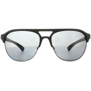 Emporio Armani zonnebril 4077 5063/81 Zwart rubber grijs gepolariseerd | Sunglasses
