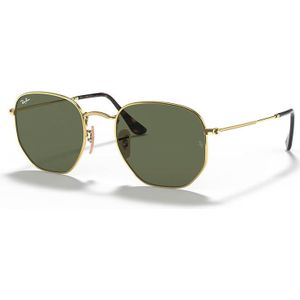 Ray Ban RB3548N 001 Hexagonal (Flat) zonnebril Goud / Groen Klassiek G 15 48mm