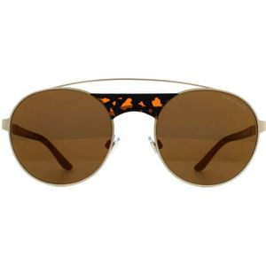 Giorgio Armani zonnebril AR6047 30027D MATTE PLECHTE GOUD BRUIN MIROR BRONS | Sunglasses