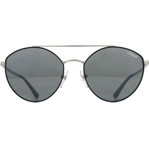 Vogue zonnebril VO4023S 352/6G MATTE ZWART EN ZILVER GRIJS MIVIRROR Zilver | Sunglasses