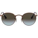 Ray-Ban RB3447 900396 - Round Metal - Zonnebril - Brons-Koper / Blauw/Bruin Gradiënt - 47mm