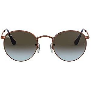 Ray-Ban RB3447 900396 - Round Metal - Zonnebril - Brons-Koper / Blauw/Bruin Gradiënt - 47mm