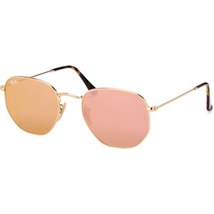 Ray-Ban Vierkant Unisex Goud Koperen Flash Spiegel RB3548N Zeshoekig