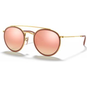 Ray-Ban Rb3647N 001/7O 51 - rond zonnebrillen, unisex, goud, spiegelend