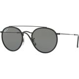 Ray-Ban Round RB3647N Unisex Zonnebril - Zwart / Groen