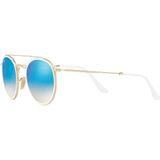 Ray-Ban Rb3647N 001/4O 51 - rond zonnebrillen, unisex, goud, spiegelend