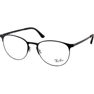 Ray-Ban RX6375 Unisex-Brille inkl. Gläser Vollrand Panto Metall-Gestell 53mm/18mm/145mm, schwarz