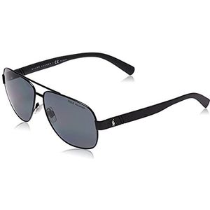 Polo Ralph Lauren Aviator Heren Semi Shiny Black Grey Gepolariseerde Zonnebril | Sunglasses