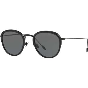 Giorgio Armani - AR6068 - Zonnebril - Zwart - Metaal - Ronde