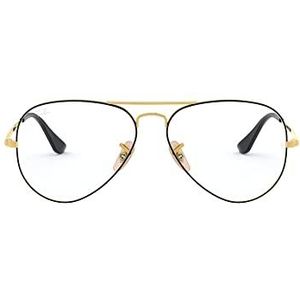 Ray-Ban rx6489 2945 58 pilotenbril in zilver RX6489 2945 58, goud (Gold On Topo Black)., 55