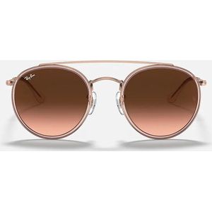 Ray Ban Round RB3647N Unisex Zonnebril Roze / Bruin
