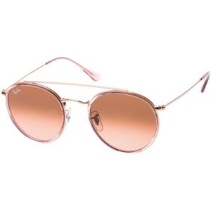 Ray-Ban Round RB3647N Unisex Zonnebril - Roze / Bruin
