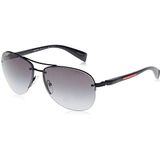 Prada sport zonnebril PS56ms DG05W1 zwart rubber grijs gradiënt gepolariseerd | Sunglasses