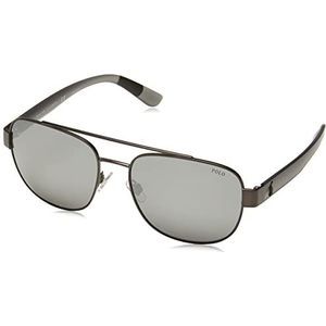 Polo Ralph Lauren Aviator Heren Matte Donkere Gunmetal Lichtgrijze Spiegelzonnebril | Sunglasses