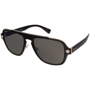 Versace Zonnebril VE2199 12524T Donker Havana Donker Grijs Mirror Goud | Sunglasses
