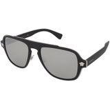 Versace Zwarte zonnebril met originele hoes , Black , Heren , Maat: 56 MM