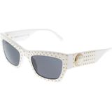 Versace Zonnebril VE4358-401-87-52 rechthoekig zonnebril 52, wit, wit (white), 52