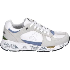 Premiata Witte leren sneakers met logo , Multicolor , Heren , Maat: 45 EU