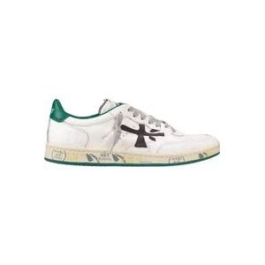 Premiata Witte en groene stadsneakers , White , Heren , Maat: 44 EU