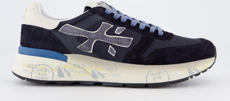 Premiata - Mick 7716 - Lage Sneaker - Blauw - Suede en Leer