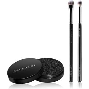 BrushArt - Professional Oogschaduw Penseelset - 3 Stuks - Inclusief Reinigingspons