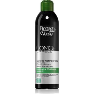 Bottega Verde, Uomo + haar - anti-roos shampoo - met extracten van tea boom en brandnetel - anti-jeuk en anti-terugtraprem - elimineert zichtbare roos * (250 ml).