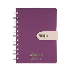Colourbook Virgola Dagkalender 2024, met clip, paars/beige
