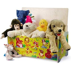 Dida - De grote kinderkistbank ""dierenconcert in het bos heeft veel opbergruimte voor speelgoed - een speelgoedkist met deksel als zitbank