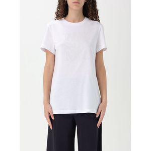Max Mara - T-shirt - Wit - Katoen - Geribbelde Ronde Hals - Korte Mouwen