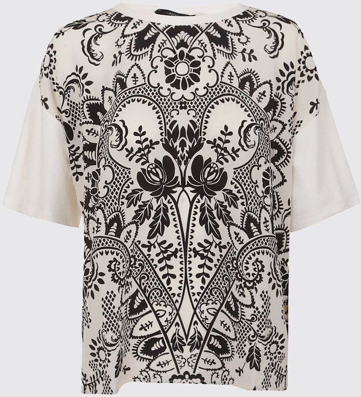 Max Mara - Oversized T-Shirt - Zwart - Zijde - Ronde Hals - Korte Mouwen