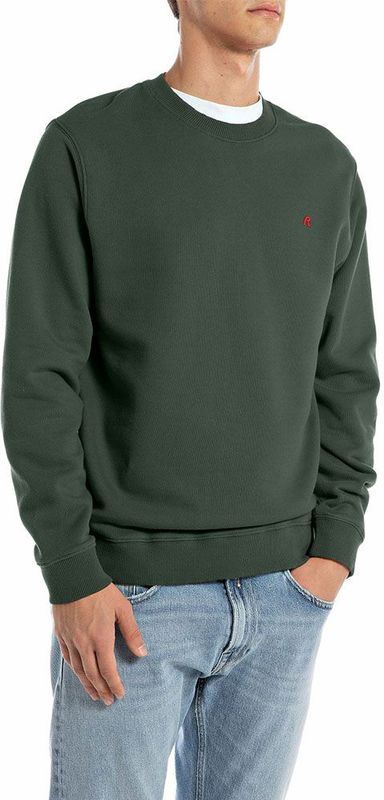REPLAY - Sweater - Groen - Regular Fit - Lange Mouwen