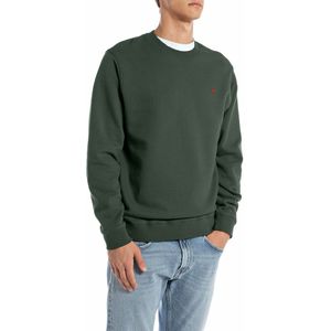 REPLAY - Sweater - Groen - Regular Fit - Lange Mouwen