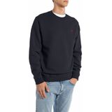 REPLAY - Sweater - Donkerblauw - Regular Pasvorm - Lange Mouwen