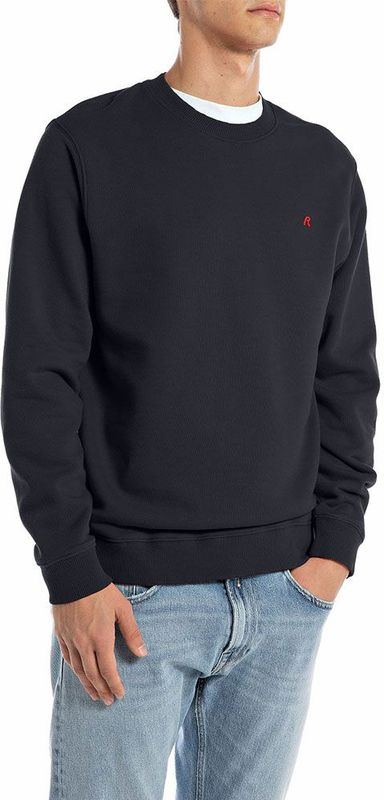 REPLAY - Sweater - Donkerblauw - Regular Pasvorm - Lange Mouwen