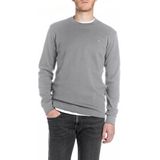 REPLAY - Longsleeve - Grijs - Regular Fit - 100% Katoen