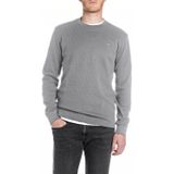 REPLAY - Longsleeve - Grijs - Regular Fit - 100% Katoen