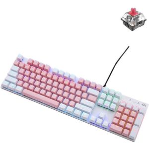 ZIYOU LANG K1 104 toetsen Office Punk Glowing Color Matching Bedraad toetsenbord  kabellengte: 1 5 m (roze wit rode as)