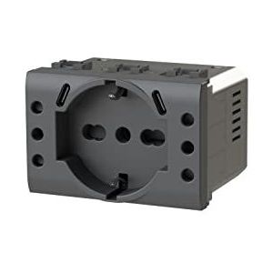4Box USB inbouwstopcontact P503 compatibel met Bticino® LivingLight™, antraciet