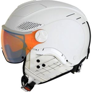 Mango Quota Free Skihelm met vizier | VQFR Transp. Flash Red | Total White Mirror | Maat: 58 t/m 60 cm