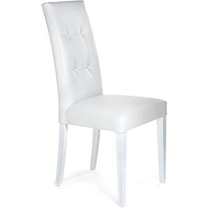Oresteluchetta 2 stoelen Mika White, PU leer, wit, H.100 L.46 P.45, 2 stuks