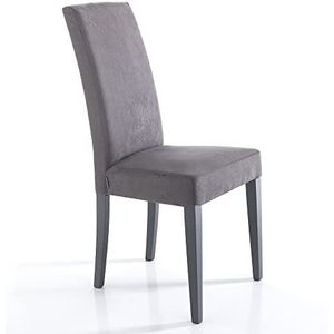 Oresteluchetta Set 2 stoelen Midland Grey, Fluweel, Grijs, Afmetingen cm. H.100 L.46 P.45, 2 Stuk