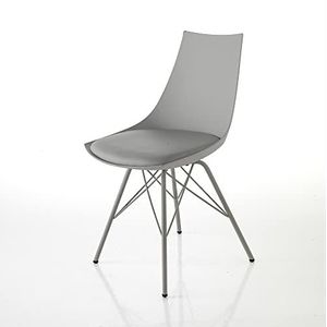Oresteluchetta Set van 2 stoelen DIDI Grey stoel, polypropyleen, grijs, H 81 x B 47 x D 53, 2 stuks