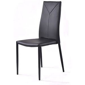 Oresteluchetta Set van 4 stoelen Charmy Black stoel, kunstleer, zwart, H.96 x B 43 x D 54, 4 stuks