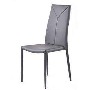 Oresteluchetta Set van 4 stoelen Charmy Grey stoel, kunstleer, grijs, H.96 x B 43 x D 54, 4 stuks
