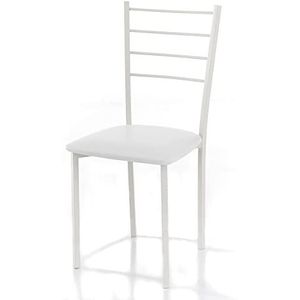 Oresteluchetta Set van 4 stoelen Vivian White Stoel, staal, wit, H.88 x L 40 x D 40, 4 stuks