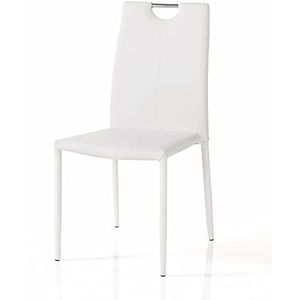 Oresteluchetta Set van 4 stoelen Presley White stoel, kunstleer, wit, H.91 x B44 x D.51, 4 stuks